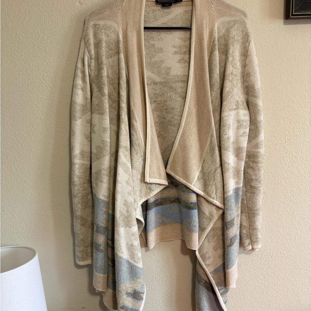 Pendleton Beige and Gray Cardigan
